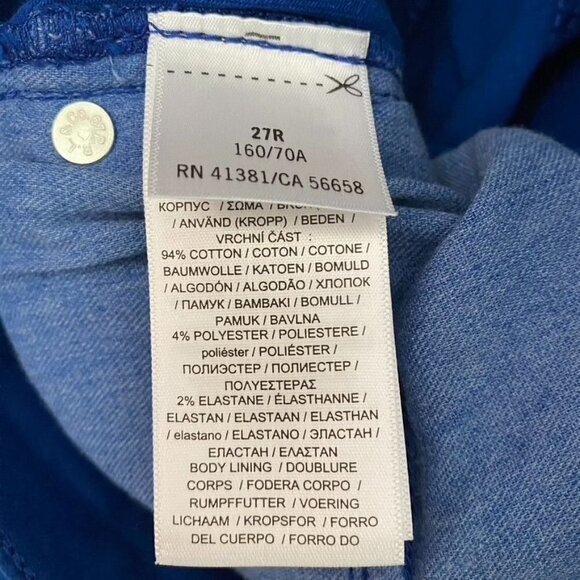 Polo Ralph Lauren Sz 27 Tompkins High-Rise Skinny Ankle Royal Blue Pony - Picture 7 of 11